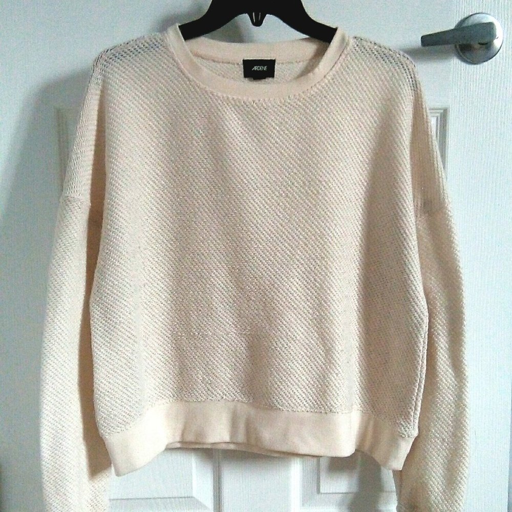 Cream Drop Shoulder Knit Sweater